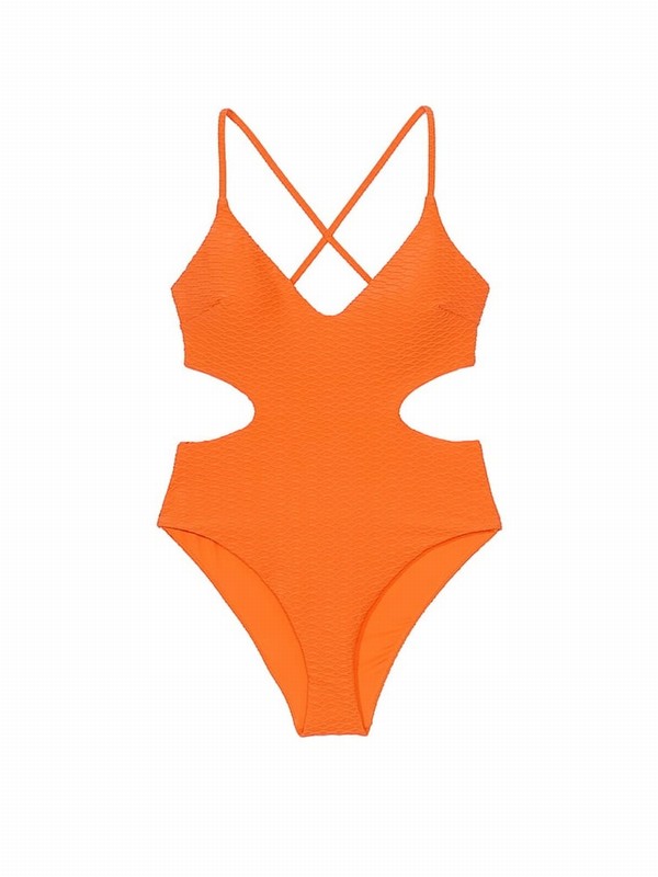 Orange Victoria Secret Sunset Orange Fishnetsuit Swimsuits | DFNRY1467