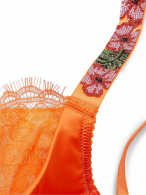 Orange Victoria Secret Sunset Orange Hibiscus Hibiscus Shine Strap Corset Top Lingerie | BDAQE2758