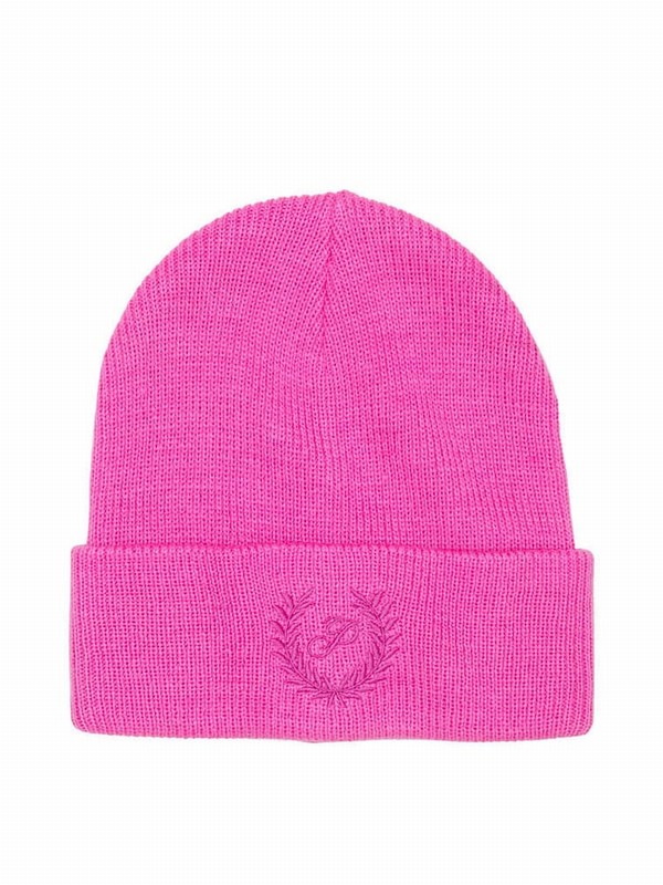 Pink Victoria Secret Berry Rib Beanie Hats | BHFAW6045