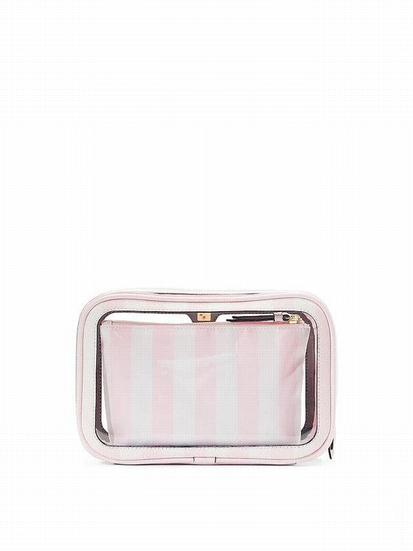 Pink Victoria Secret Bridal Blush Getaway Trio Makeup Bag | ZVSNT7198
