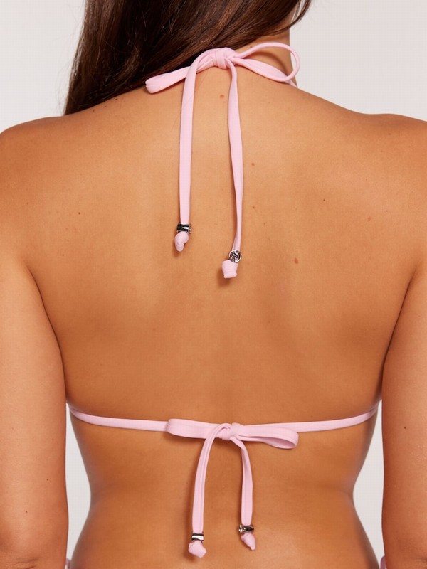 Pink Victoria Secret Diamanté Monogram Triangle Bikini Top | KERJF4983