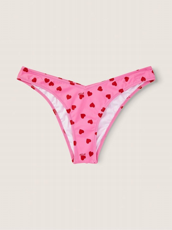 Pink Victoria Secret Dreamy Heart V Front Itsy Bottom Bikini Bottom | NJDWQ0893