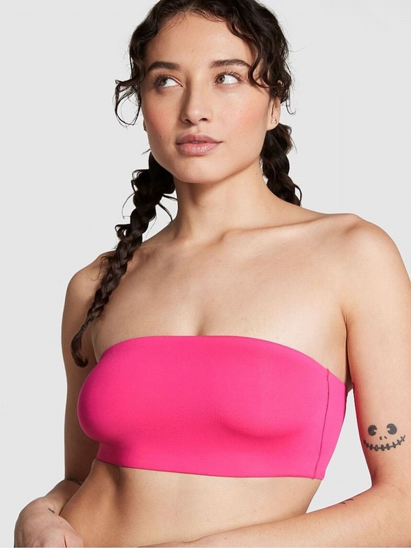 Pink Victoria Secret Enchanted Bandeau Soft Stretchlette Bras | IENFP9748