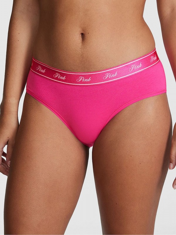 Pink Victoria Secret Enchanted Cotton Logo Hipster Underwear | SRMGJ0149