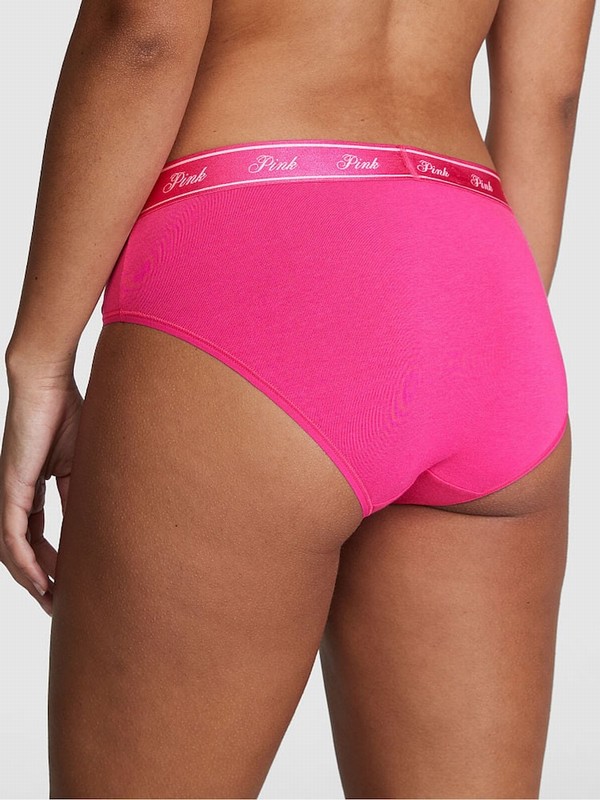 Pink Victoria Secret Enchanted Cotton Logo Hipster Underwear | SRMGJ0149