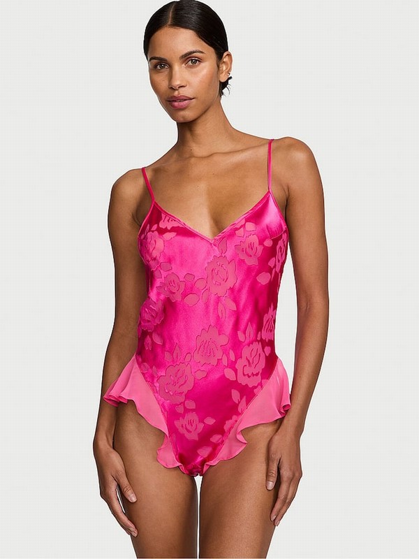 Pink Victoria Secret Forever Archive Burnout Onepiece Lingerie | UAZQL3620