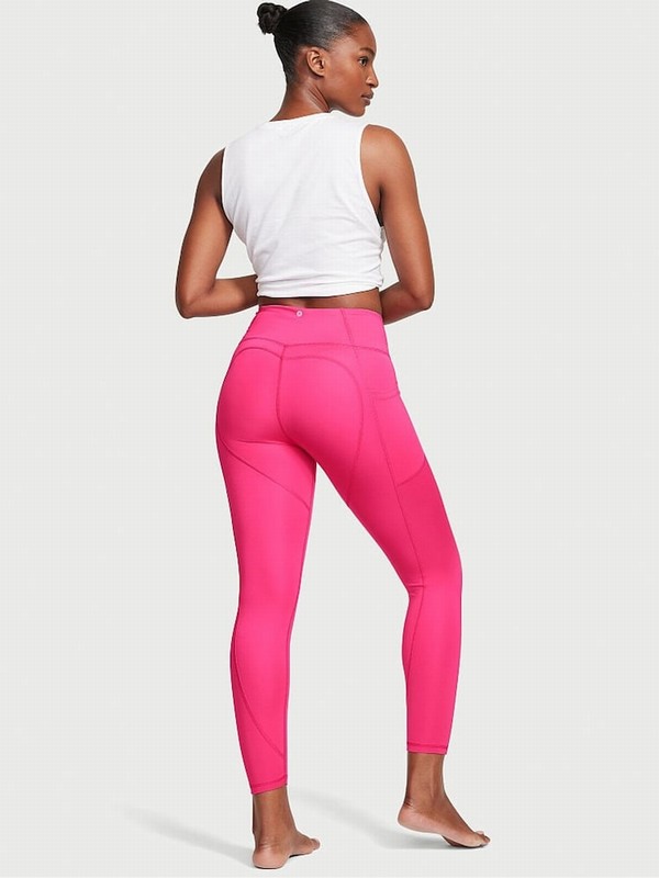 Pink Victoria Secret Forever Essential Pocket Heart Seam Leggings | TYFEZ9015