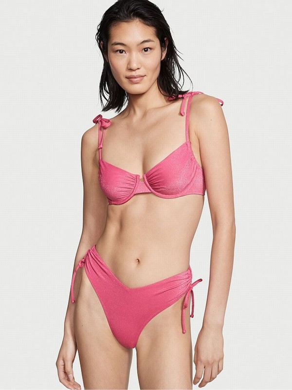 Pink Victoria Secret Forever Shine Bikini Top | AXPIU1326