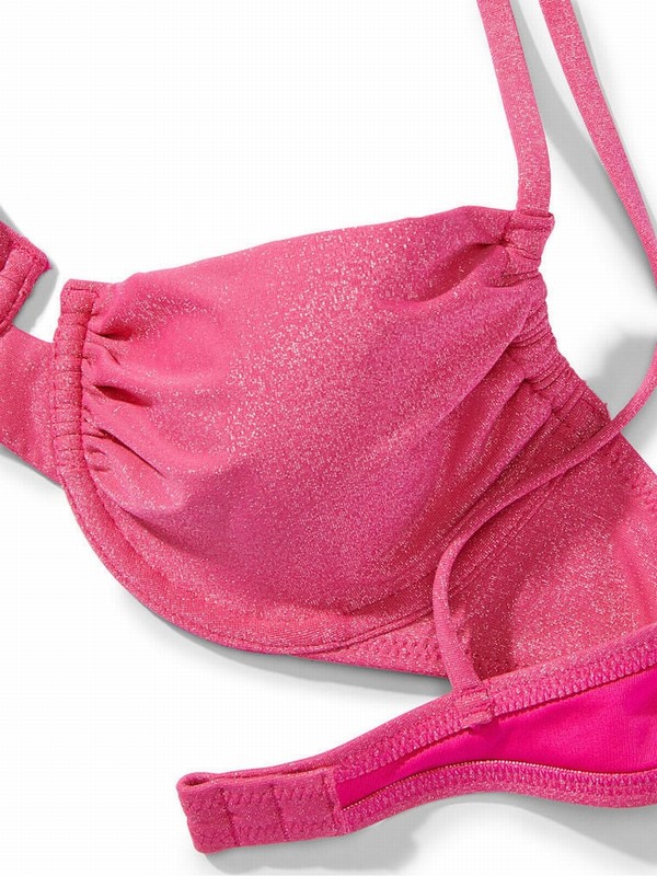 Pink Victoria Secret Forever Shine Bikini Top | AXPIU1326