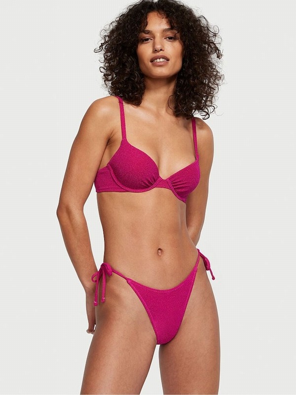 Pink Victoria Secret Foreverzilian Shimmer Bikini Bottom | DNLHI1470