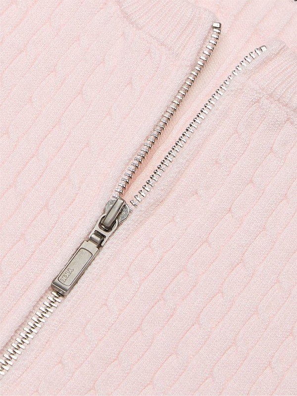 Pink Victoria Secret Heather Petal Logo Cable Knit Sleep Cardigans | BSTXC0812