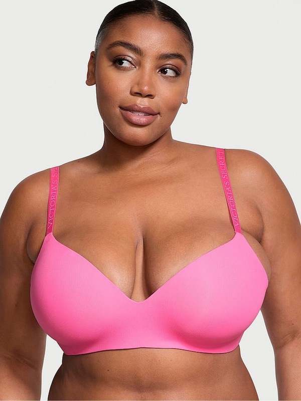 Pink Victoria Secret Hollywood Rib Non WiLightly Lined Bras | IXEUK3528
