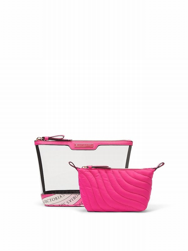 Pink Victoria Secret Hot AM/PM Duo Makeup Bag | YKVMT8506