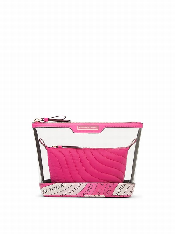 Pink Victoria Secret Hot AM/PM Duo Makeup Bag | YKVMT8506
