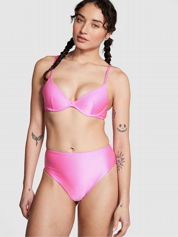 Pink Victoria Secret Lola High Waisted Bikini Bottom | HEMDC1487