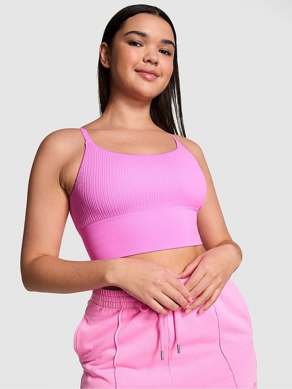 Pink Victoria Secret Lola Longline Seamless Low Impact Sports Bra | APOFV8410