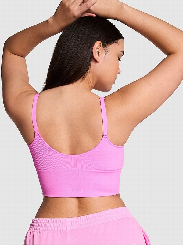 Pink Victoria Secret Lola Longline Seamless Low Impact Sports Bra | APOFV8410