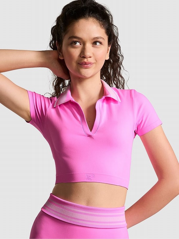Pink Victoria Secret Lola Polo T Shirts | FOINB7623