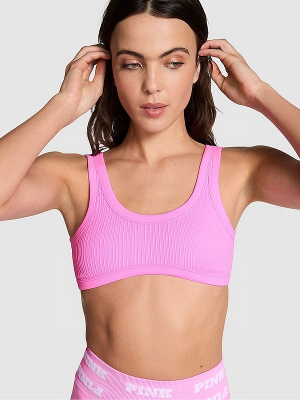 Pink Victoria Secret Lola Seamless Low Impact Bras | XGNLA0612