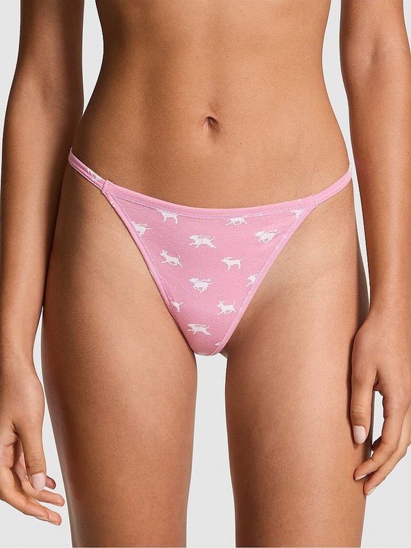 Pink Victoria Secret Moonstone Cotton G String Underwear | VPIRE4503