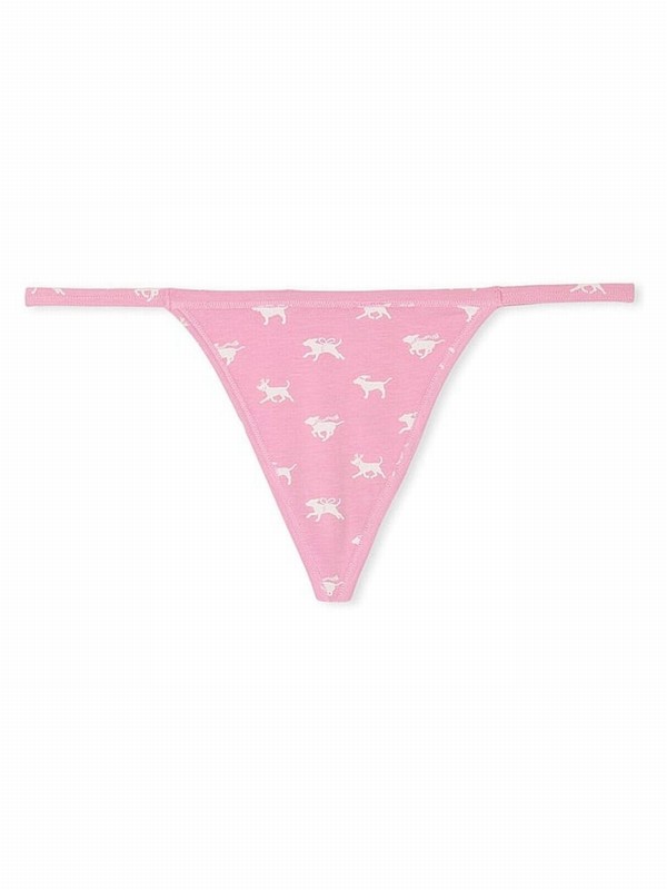 Pink Victoria Secret Moonstone Cotton G String Underwear | VPIRE4503