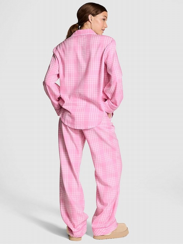 Pink Victoria Secret Moonstone Flannel Long Nightwear | OBSQP0195