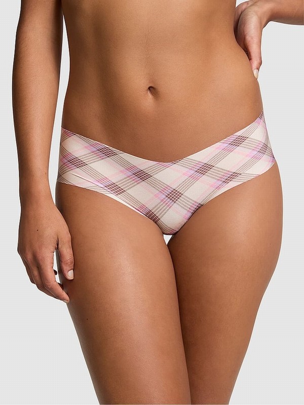 Pink Victoria Secret Moonstone Plaid Hipster No Show Underwear | WLFPI2178