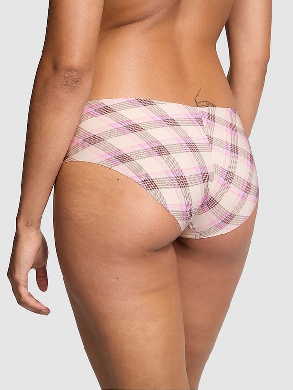 Pink Victoria Secret Moonstone Plaid Hipster No Show Underwear | WLFPI2178
