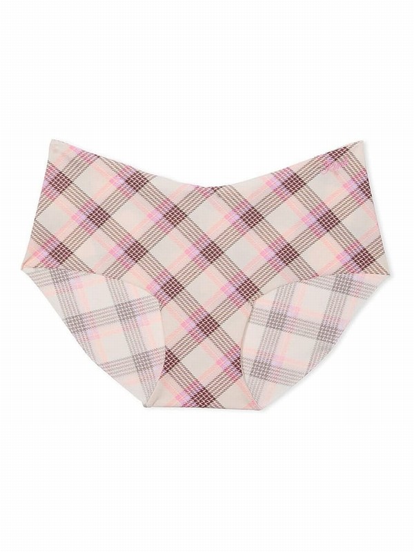Pink Victoria Secret Moonstone Plaid Hipster No Show Underwear | WLFPI2178