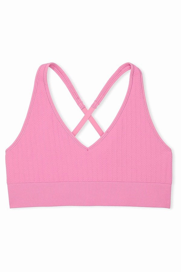 Pink Victoria Secret Moonstone Seamless Cable Knit Bras | WGRTC0142
