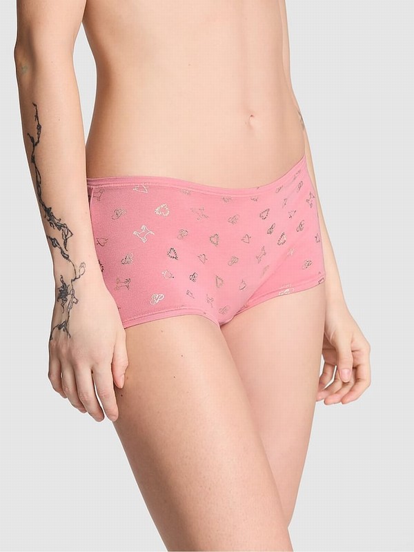 Pink Victoria Secret Petal Cotton Boyshort Underwear | CXYER8023
