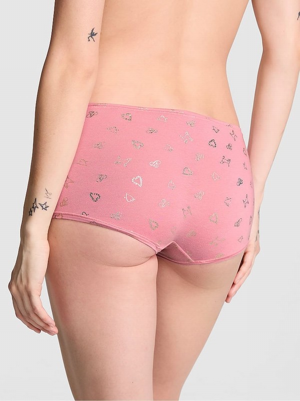 Pink Victoria Secret Petal Cotton Boyshort Underwear | CXYER8023