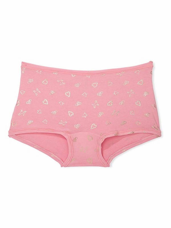 Pink Victoria Secret Petal Cotton Boyshort Underwear | CXYER8023