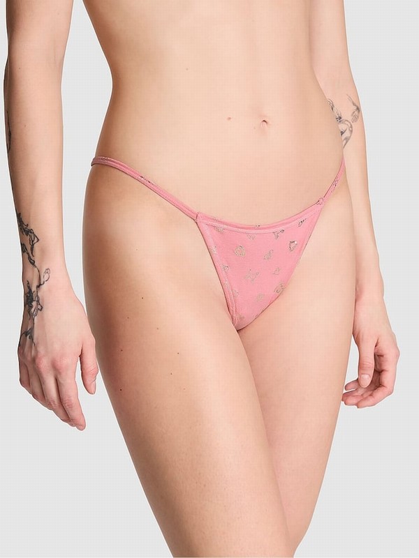 Pink Victoria Secret Petal Cotton G String Underwear | TPRNQ7365
