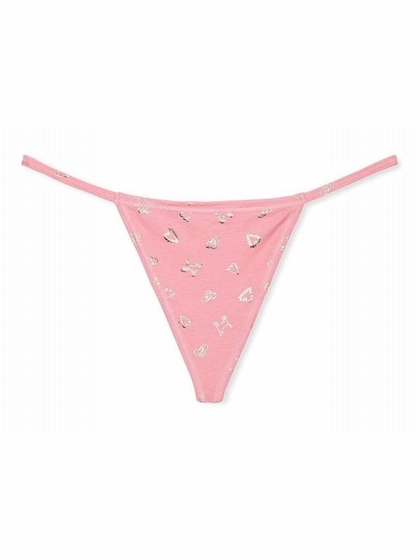 Pink Victoria Secret Petal Cotton G String Underwear | TPRNQ7365