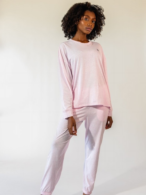 Pink Victoria Secret Petal London Cotton Long Nightwear | XEYSA0683