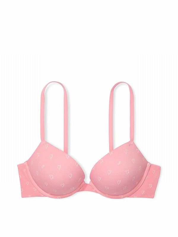 Pink Victoria Secret Petal Super Push Up Bras | NIKZL4287