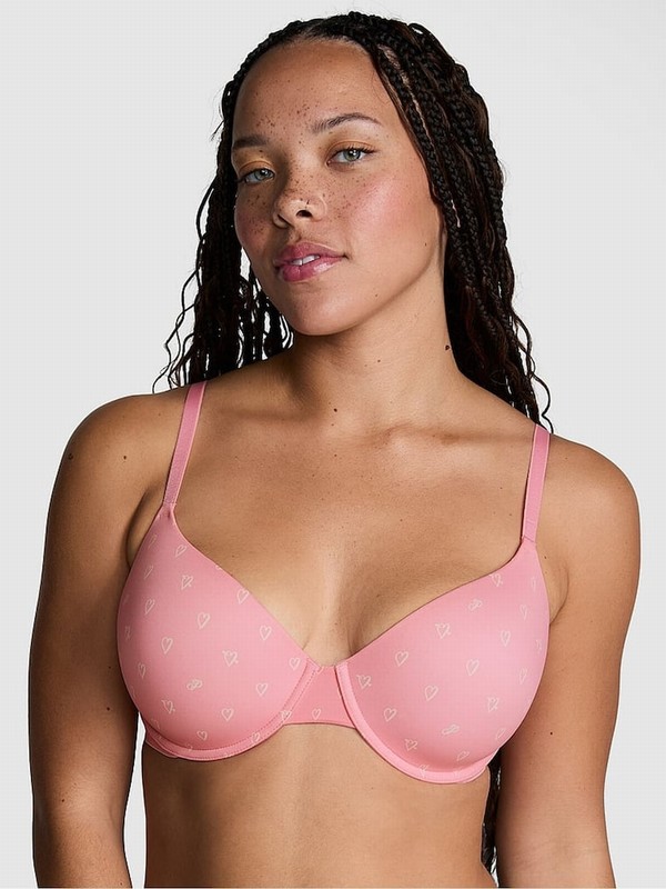 Pink Victoria Secret Petal T Shirt Bras | XEZQT8712