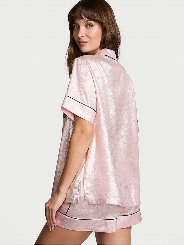 Pink Victoria Secret Pretty Blossom Fiona Foil Satin Nightwear | MFJSW8240