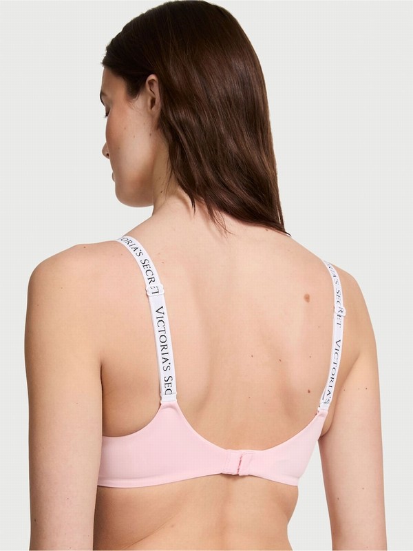 Pink Victoria Secret Pretty Blossom Logo Full Cup Push Up Bras | SXIGU9254