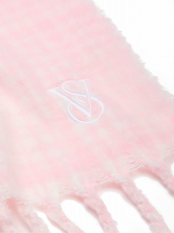 Pink Victoria Secret Pretty Blossom Plaid Blanket Scarf Scarves | ZBDYW5967