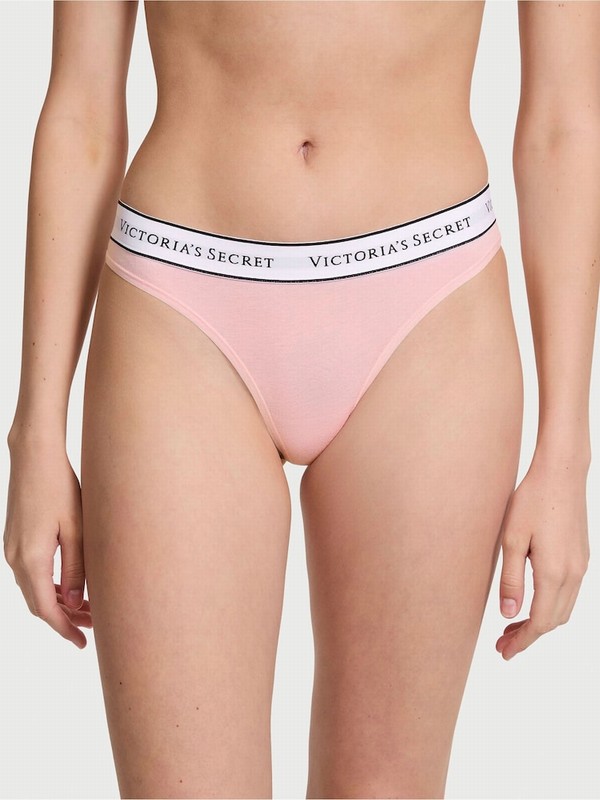 Pink Victoria Secret Pretty Blossom Thong Underwear | XGHEN5641