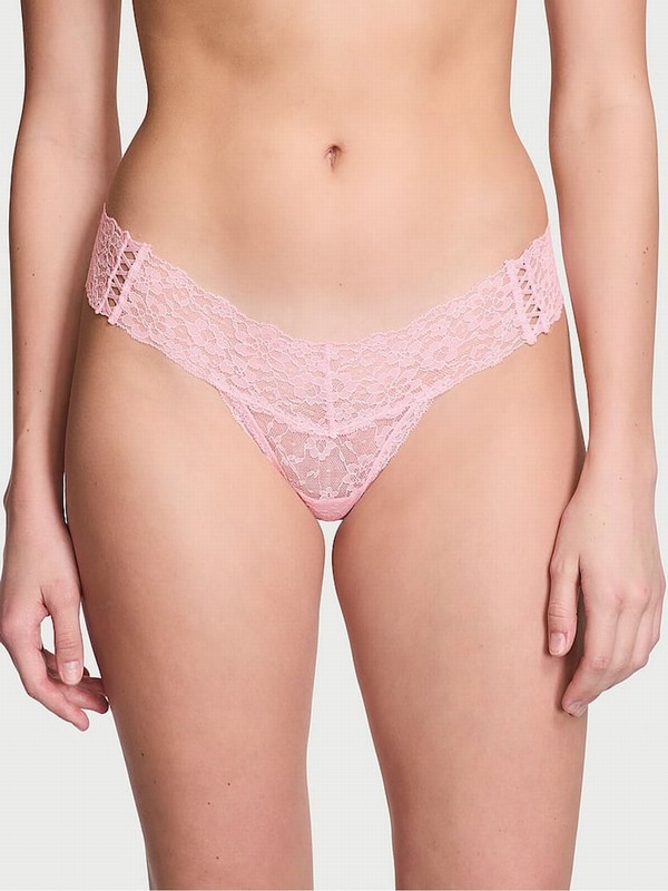 Pink Victoria Secret Pretty Blossom Thong Underwear | MLWTY1528
