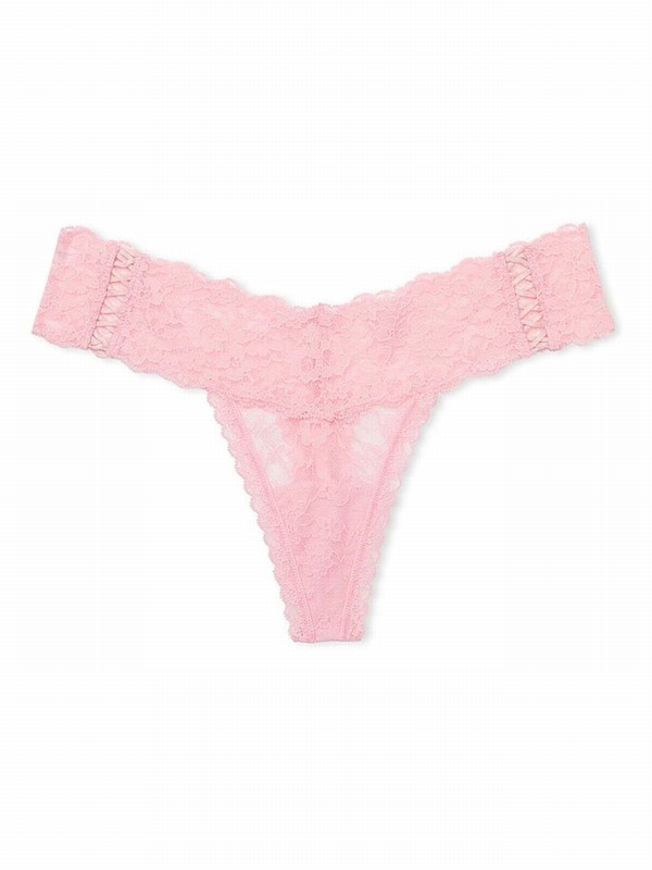 Pink Victoria Secret Pretty Blossom Thong Underwear | MLWTY1528