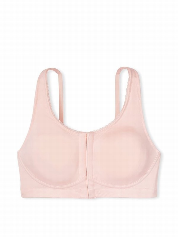 Pink Victoria Secret Purest Front Fastening Post Surgery Unlined Bras | IQMKE3502