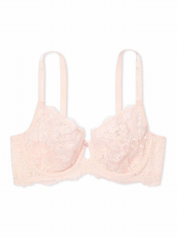 Pink Victoria Secret Purest Lace Full Cup Bras | SNAIH8542