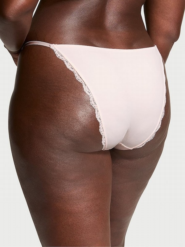 Pink Victoria Secret Purest Lace Trim Bikini Underwear | ONHTM0716