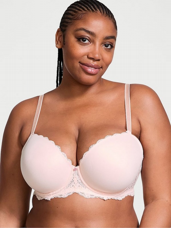 Pink Victoria Secret Purest Lightly Lined Demi Bras | JIPEU1538
