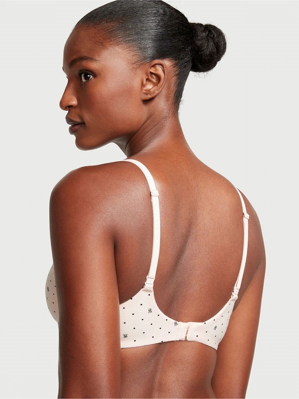 Pink Victoria Secret Purest Logo Demi Lightly Lined Bras | JUTFM2705