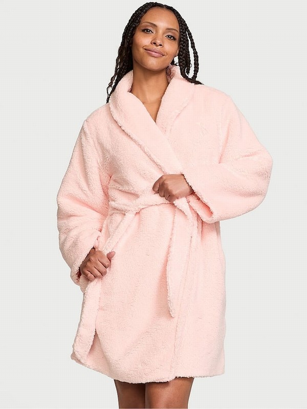 Pink Victoria Secret Purest Super Cosying Gown Nightwear | VSJUF1326